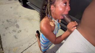 A married woman is getting fucked in the parking lot
