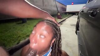 A married woman is getting fucked in the parking lot