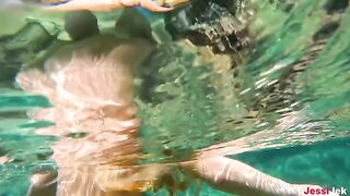 Underwater anal sex with stunning blonde babe JessiJek