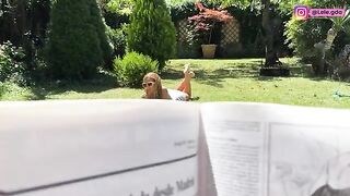 Outdoor buttfuck with a stunning blonde and ass plug