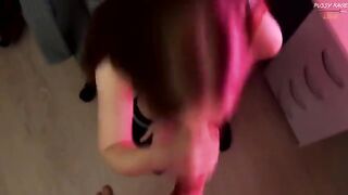 A cute girl seduces her roommate by lifting her skirt and showing her feet