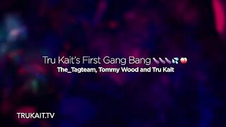 First gang bang for sexy Latina girl Tru Kait