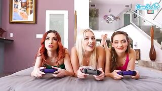 My step sister took my PS5, so I had to fuck her and her friends