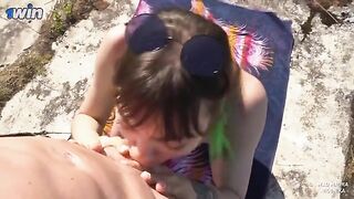 A hot blow job as a bribe for the guard of the fort