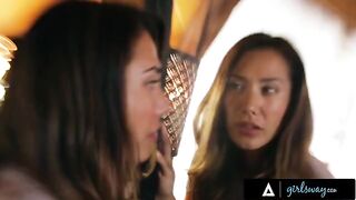 A beauty has sex with her wife in a romantic setting