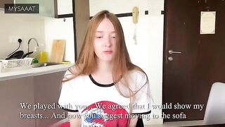 Step sister lost at chess and got a double load