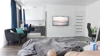 The stepmom caught her stepson jerking off with an Autofellatio toy