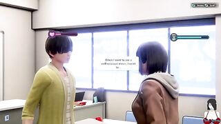 3D hentai school girl Yuna has room girl all sex scenes part 2