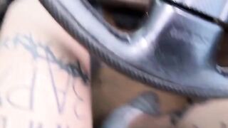 Girl Masturbates Her Juicy Pussy in UBER and gets fucked by driver