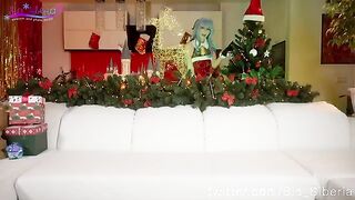 Sia Siberia is posing as a cute Christmas character and playfully engaging in solo activities
