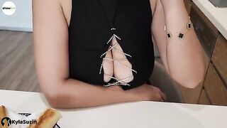 The girl is looking for excuses to get cumshot