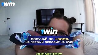 A nice woman with tattoos in glasses licks the guy’s cock professionally