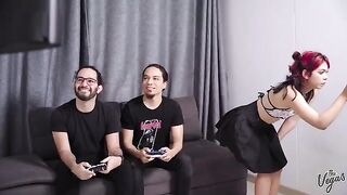 Cindy Luna gets her cunt smashed by two cocks