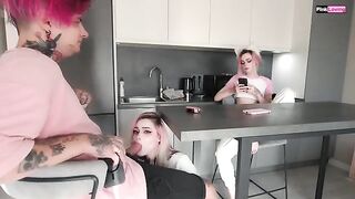 A couple has sex in an unusual place, a role-play scenario unfolds