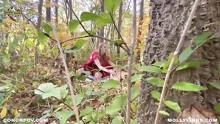 A sexy girl in a red cape was fucked by a big bad wolf outdoors
