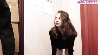 The beautiful thief got caught and punished in the backroom
