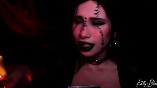 The evil witch Katty Blake cast a spell with her huge ass
