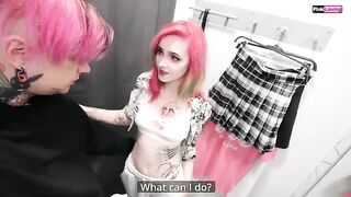 A cutie got fucked in the dressing room by a clever guy