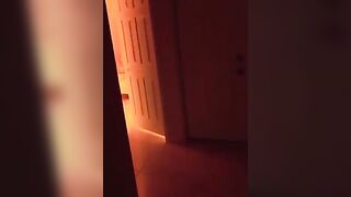 The red-haired girl makes love in front of her house, exciting the neighborhood voyeur