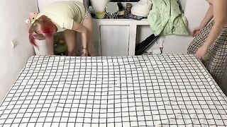 A girl is having fun with her boyfriend, asking if he wants to marry her or not