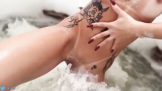 Babe fucked by a guy in the hotel pool