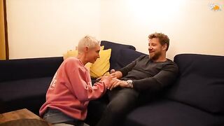 A Polish couple fucked in the rented apartment, right on the balcony