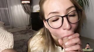 The girl was Fucked by her boss at his service in black pantyhose