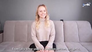A girl with a big ass was fucked for the first time in her life at casting