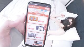 A Chinese girl with big boobs got caught masturbating and then fucked to squirt