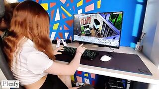 A young gamer girl was fucked while playing video games