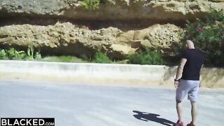 Sexy blonde Venera gets her asshole gapped by BBCs