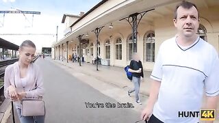 The hunter has caught a girl in the train station and fucked her for cash