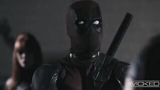 Deadpool and Black Widow fuck four pretty babes hard