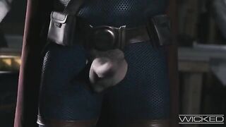Deadpool and Black Widow fuck four pretty babes hard