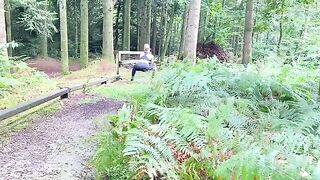 A hot jogger was fucked outdoors in the forest by strangers
