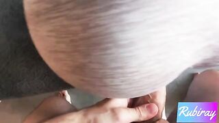 Hot step sis does yoga and gets fucked doggy in her ripped leggings