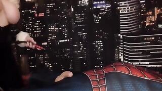 Black Cat Cosplay to drain Spider-Man’s balls through her pussy