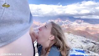 A couple made love right on the cliff while hiking, capturing it all on POV