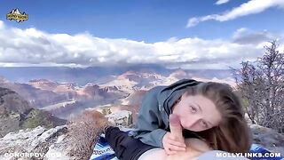 A couple made love right on the cliff while hiking, capturing it all on POV