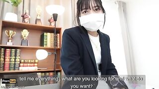 The gardener fucks the Asian teacher Mya Mya in the classroom