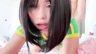My stepsister, a sexy Brazilian, asked me to cum on her face