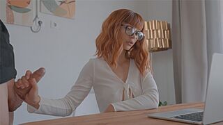 A sexy girl gets fucked by a guy on a zoom call and she loves it