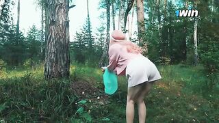 A beautiful woman got lost in the forest and met a forester with an impressive size