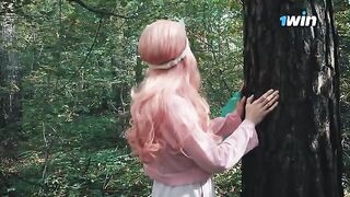 A beautiful woman got lost in the forest and met a forester with an impressive size