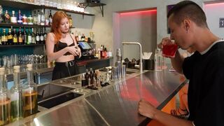 The hot bartender's underwear was taken by an interested customer