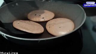The favorite breakfast of a beautiful woman is pancakes and sex