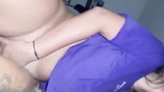 Gifted Bahian guy lifting up hot blonde ass in a steamy bedroom scene
