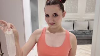 My stepsister forgot condom after sex with her BF, huge mess!