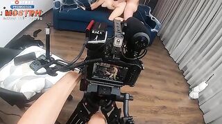 Behind the scene with a beautiful blonde and her rough sex performance