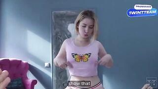 The guy rewarded the step-daughter with his penis for her blowjob lessons